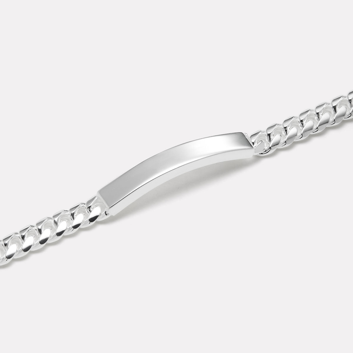Cuban Men’s Silver ID Chain Bracelet