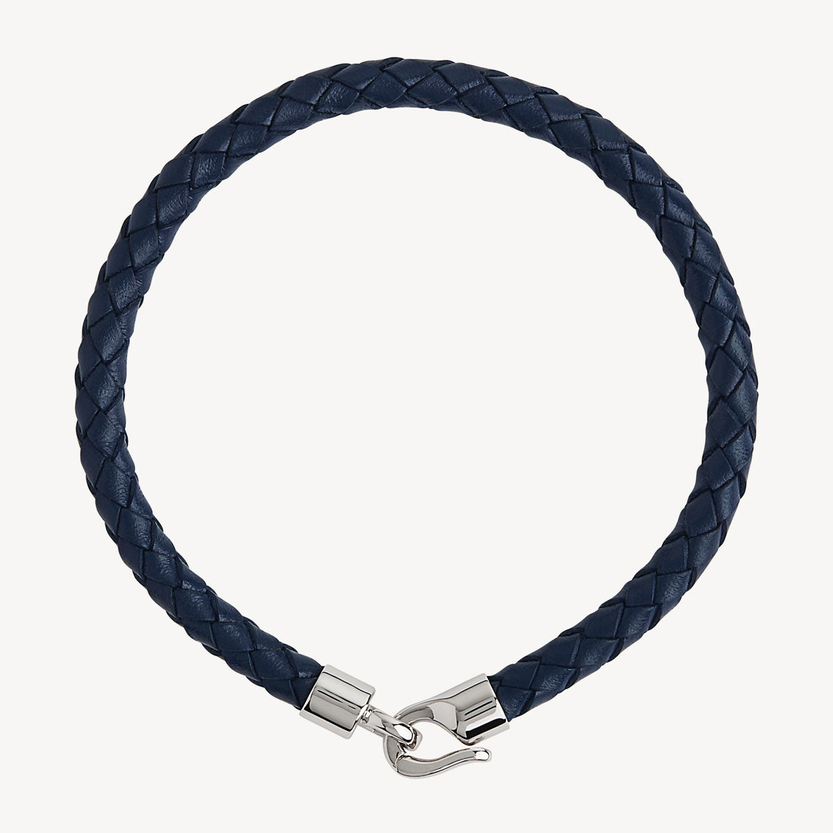 The Mariner Men’s Navy Plaited Leather and Steel Bracelet