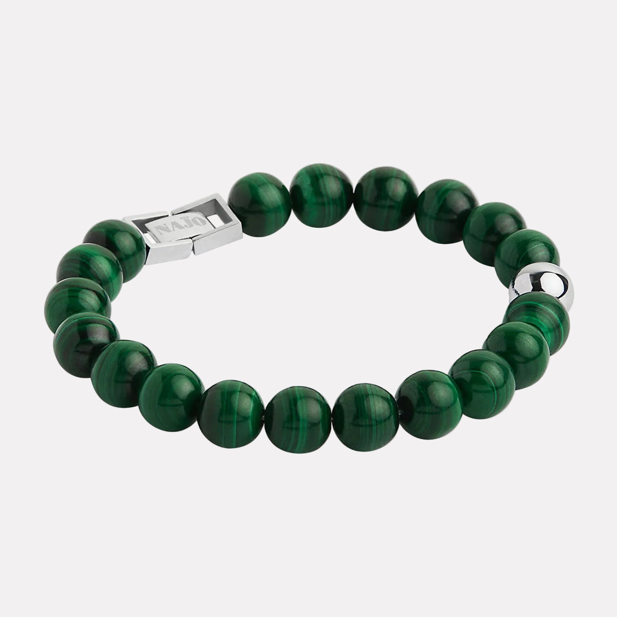 Atlas Men's 10mm Beaded Malachite Bracelet