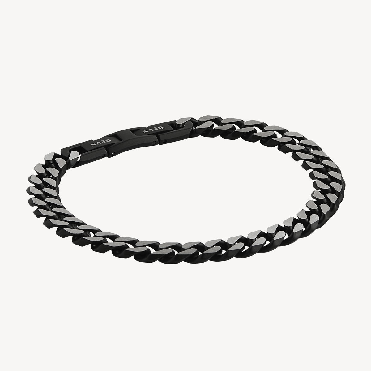 Nero Men’s Steel Curb Chain Bracelet (Bold)