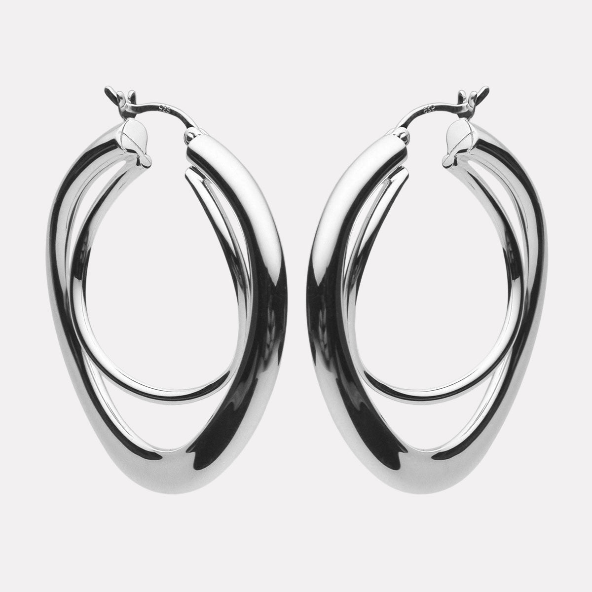 Sterling Silver Strudel Hoops