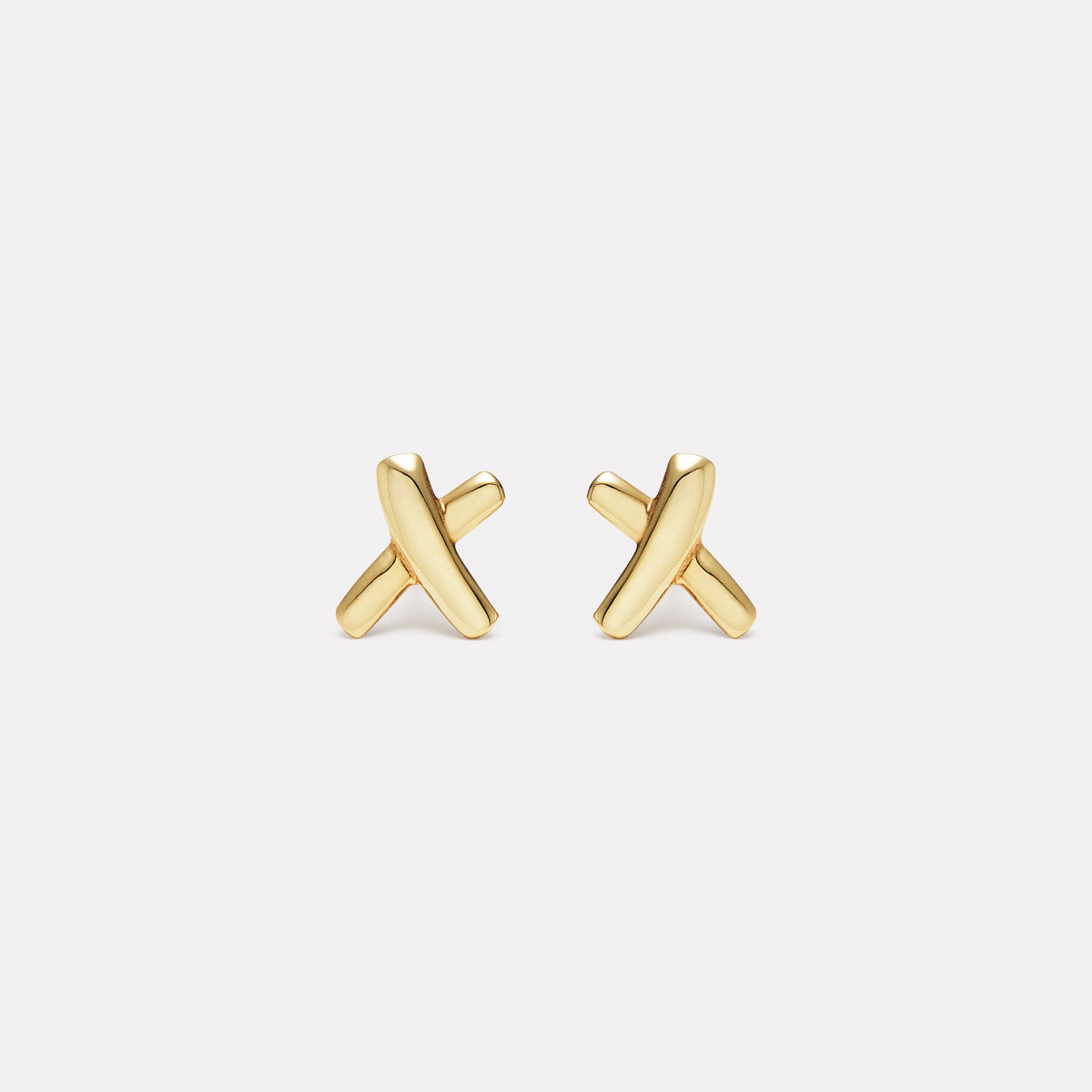 Yellow Gold Kiss Stud Earrings