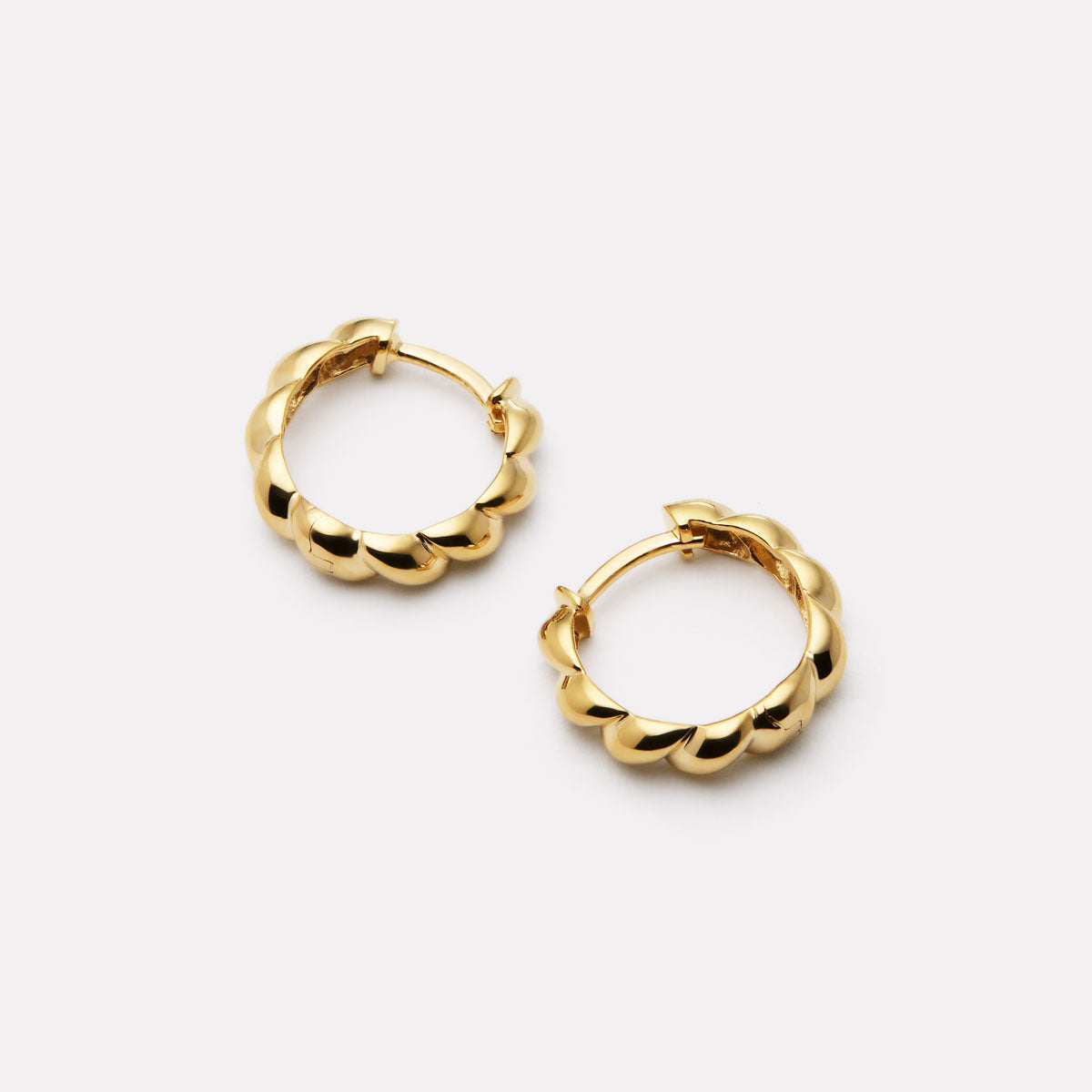 Yellow Gold Zippy Twist Huggie Earrings