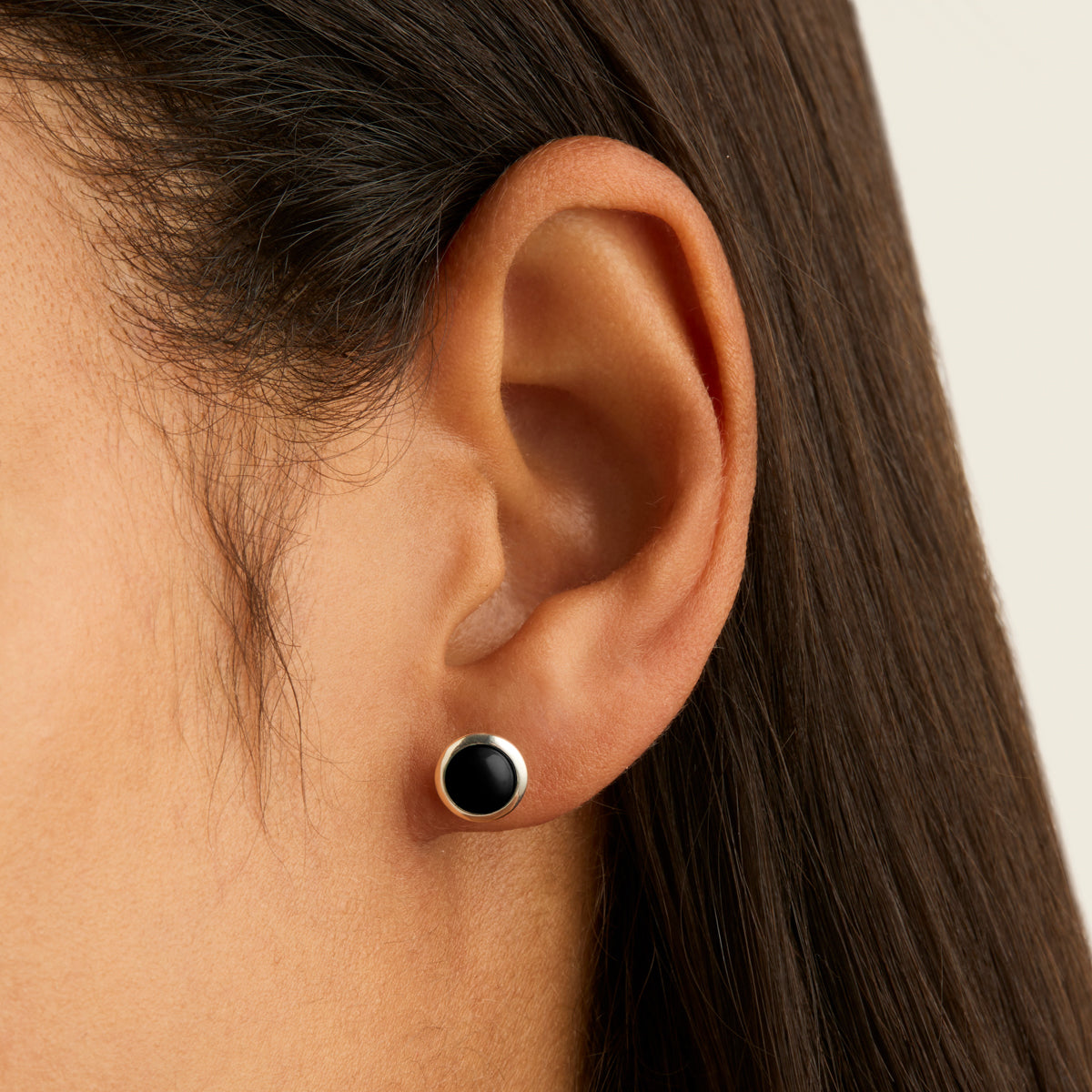 Husk Onyx Stud Earrings