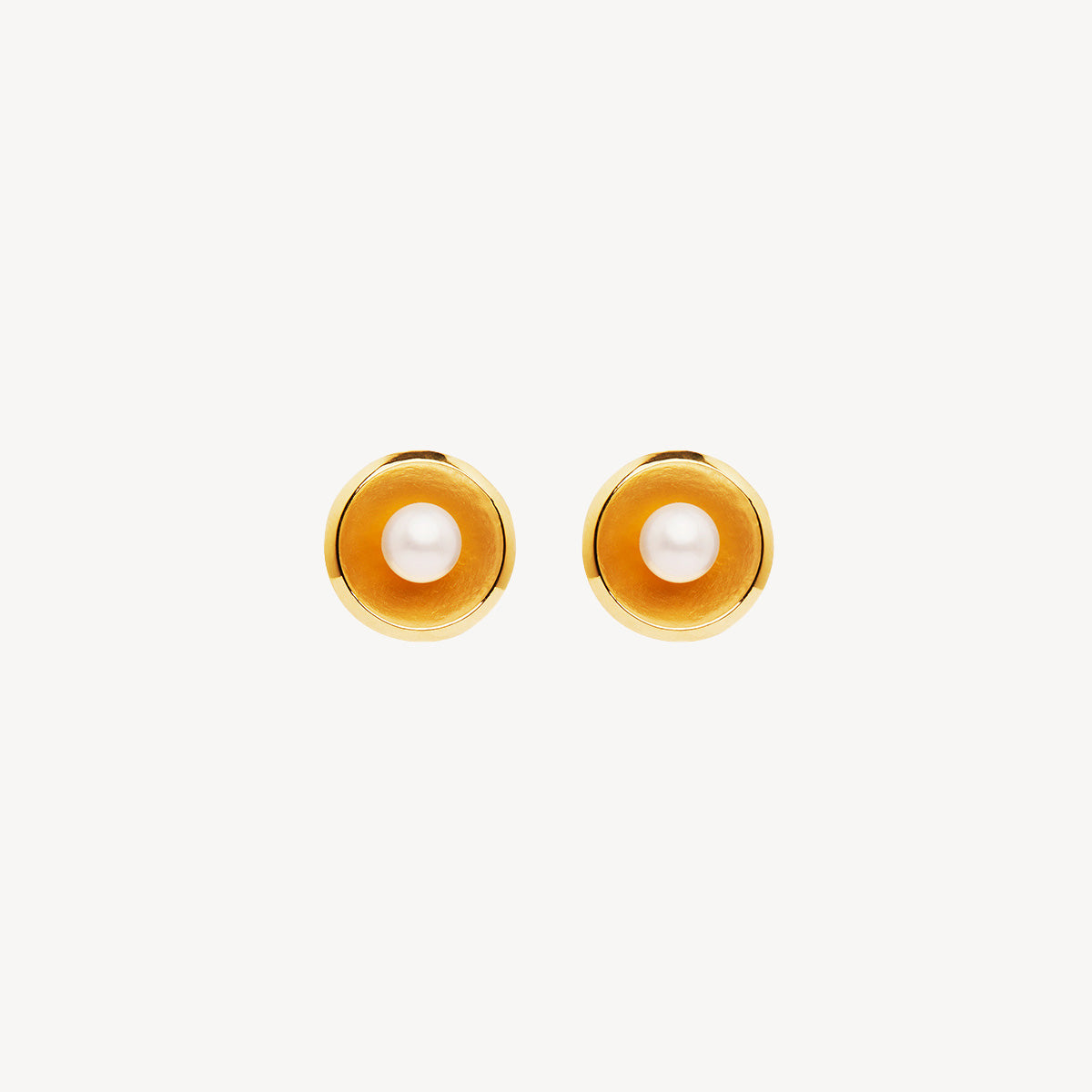 Yellow Gold Capri Pearl Earrings