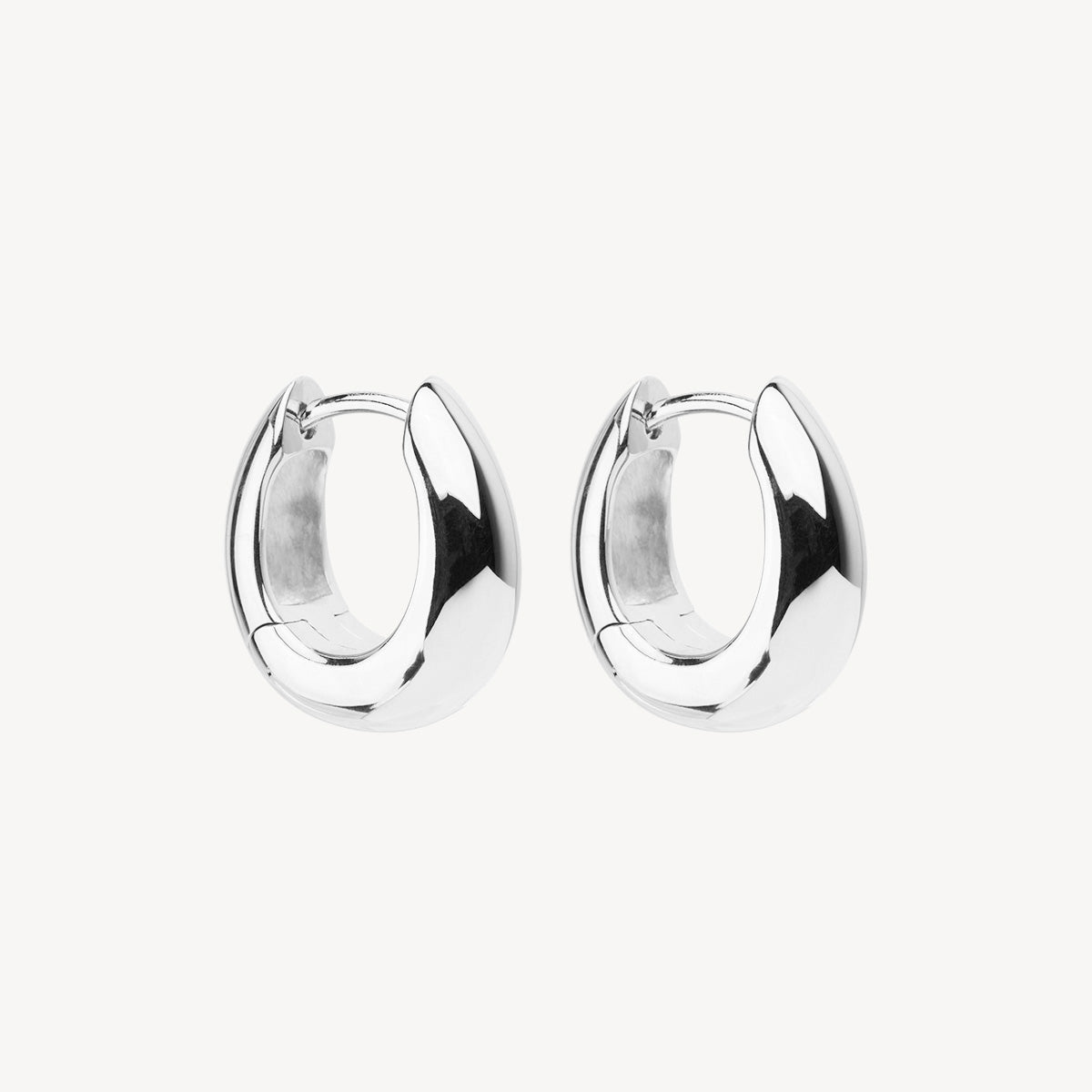 Sterling Silver Arco Huggie Earrings