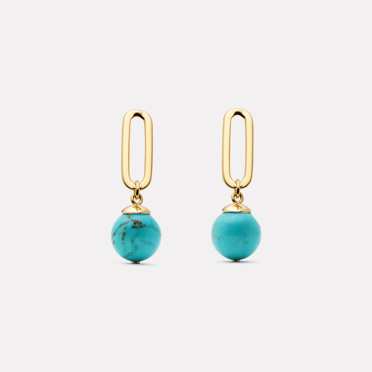 Yellow Gold The Enchantress Turquoise Drop Stud Earrings