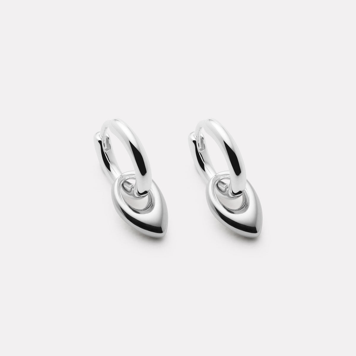 Sterling Silver Petal Huggie Earring
