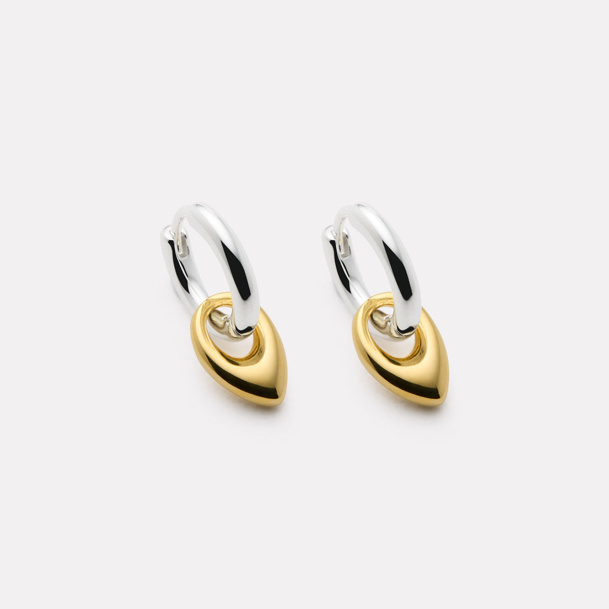 Sil Yell Gold Petal Huggie Earring