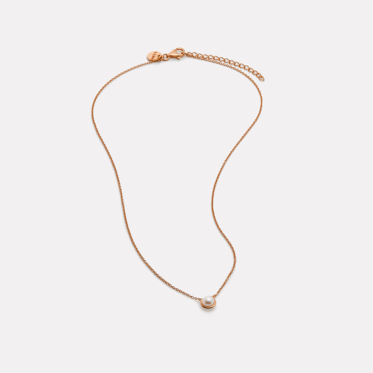 Rose Gold Moonbeam Pearl Necklace