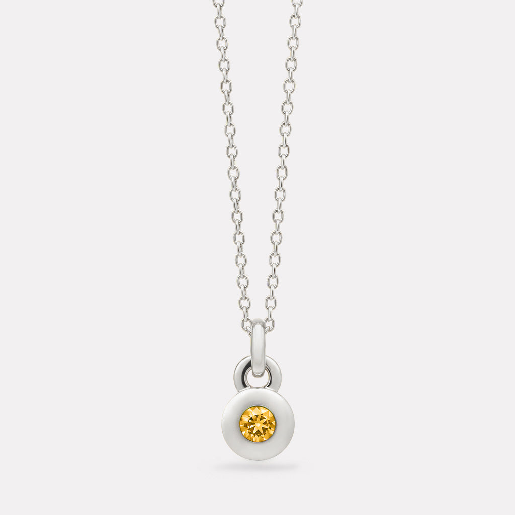 Sterling Silver November Citrine Birthstone Necklace