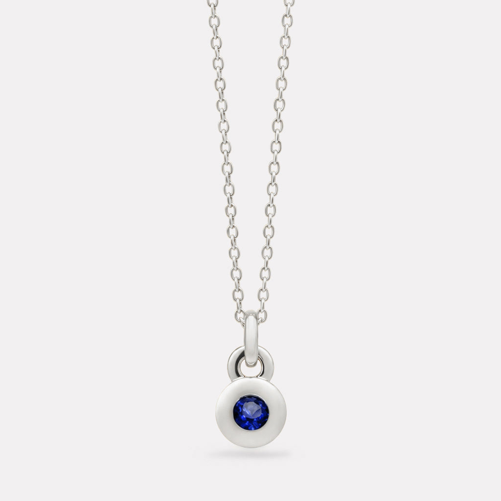 Sterling Silver September Sapphire Birthstone Necklace