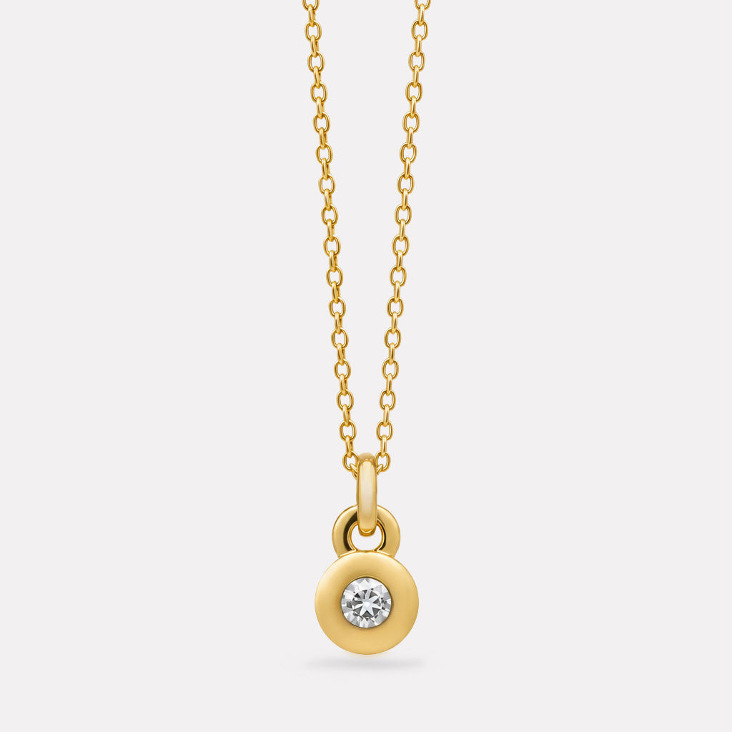 Yellow Gold April Diamond Birthstone Necklace
