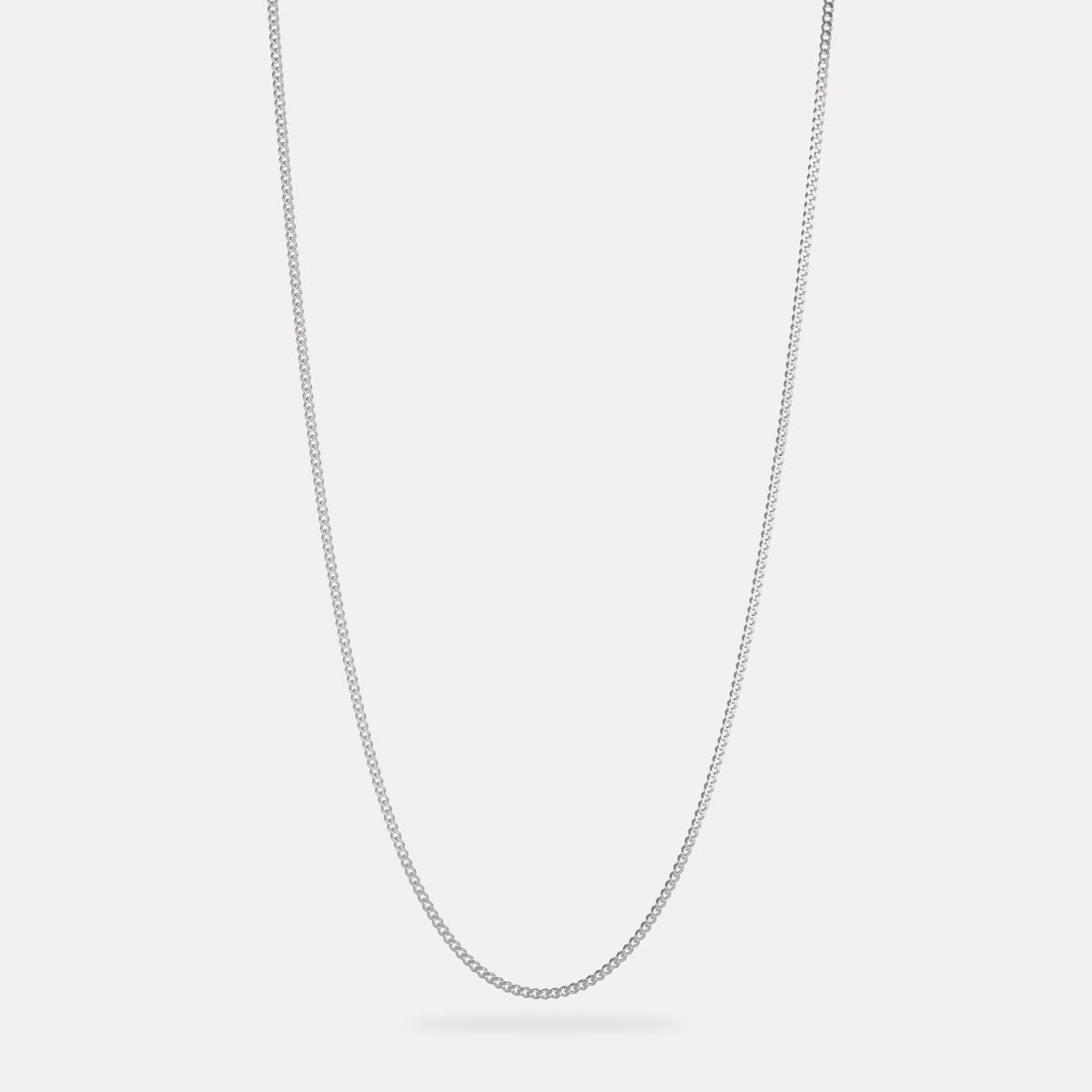 Sterling Silver Cuban Men's Silver Chain Necklace 2.1mm