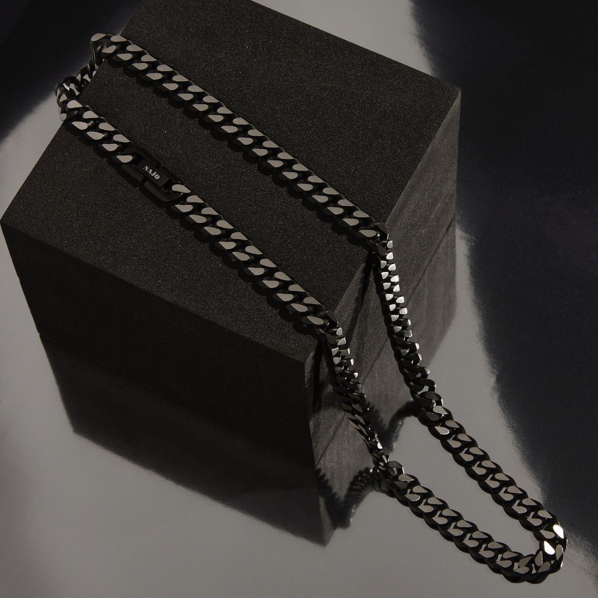 Nero Men’s Steel Curb Chain Necklace (Bold)