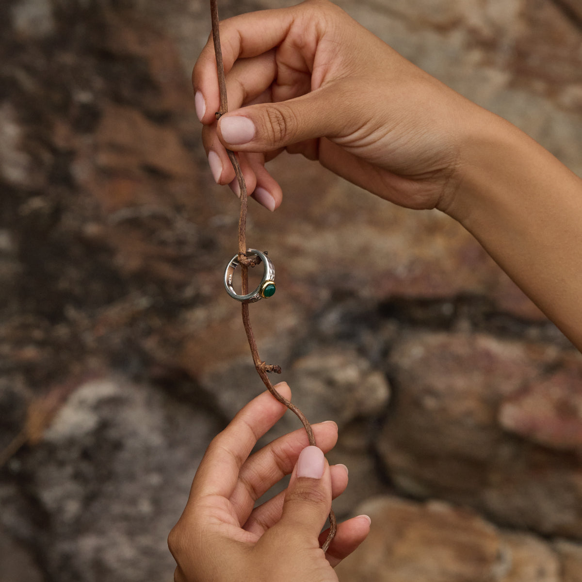 Solace 2-Tone Green Onyx Ring