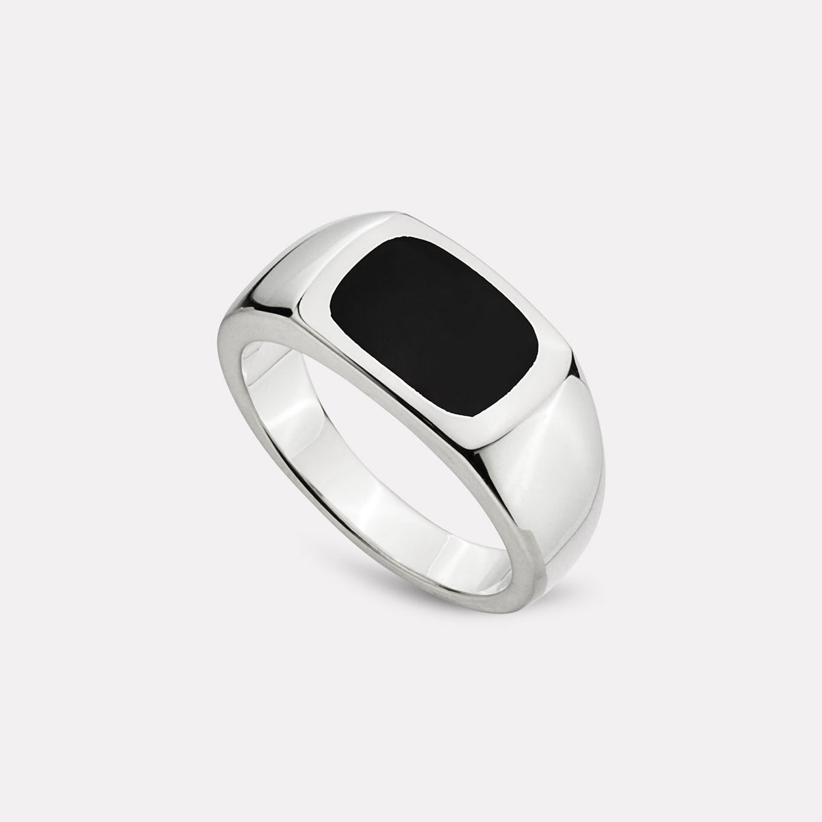Sterling Silver Expedition Men’s Silver Black Onyx Ring