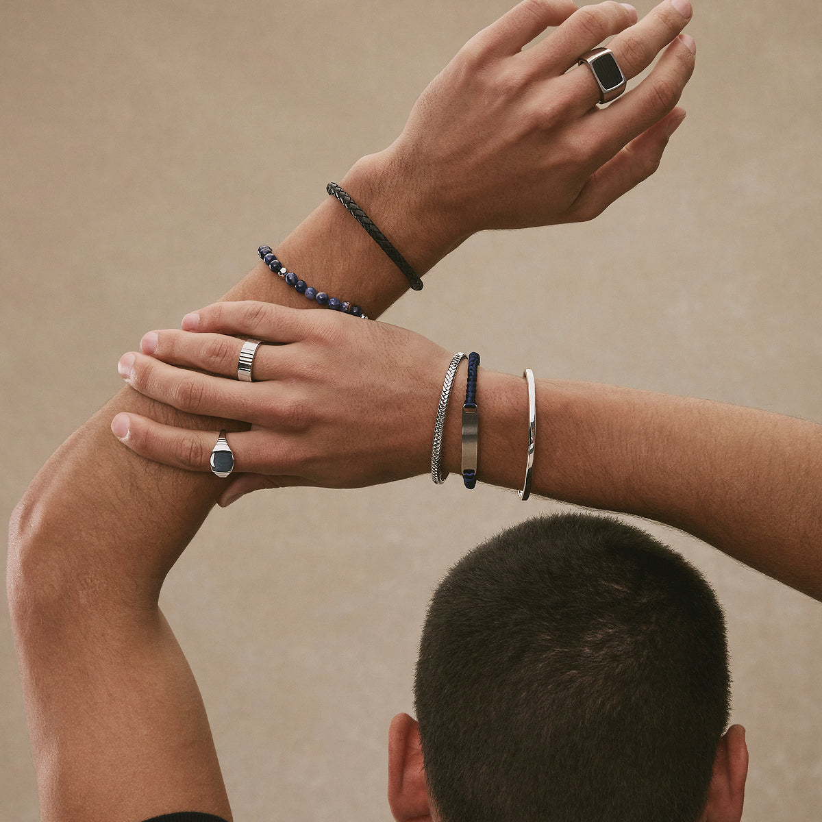 Moto Men’s Silver Rectangular Signet Ring