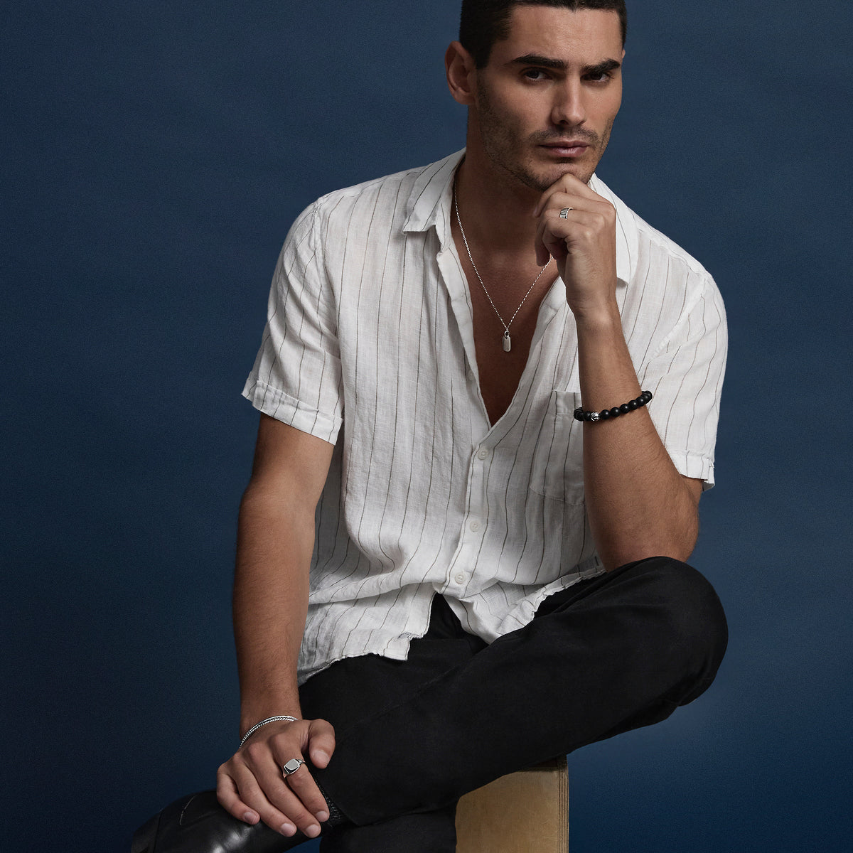 Atlas Men's 10mm Beaded Black Onyx Bracelet