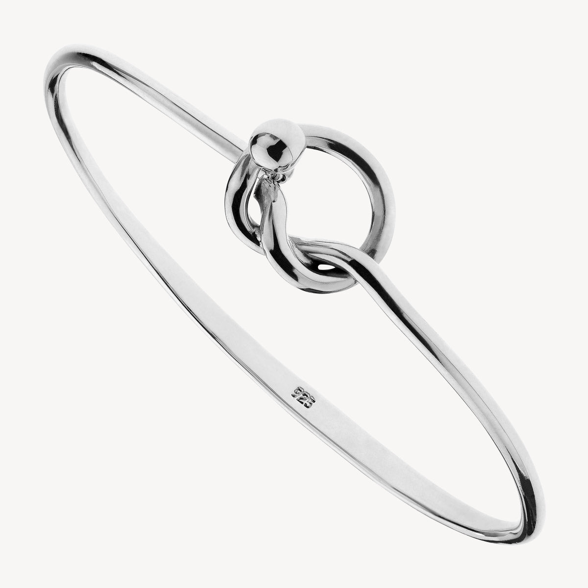 Sterling Silver 60mm You're My Love Knot Bangle