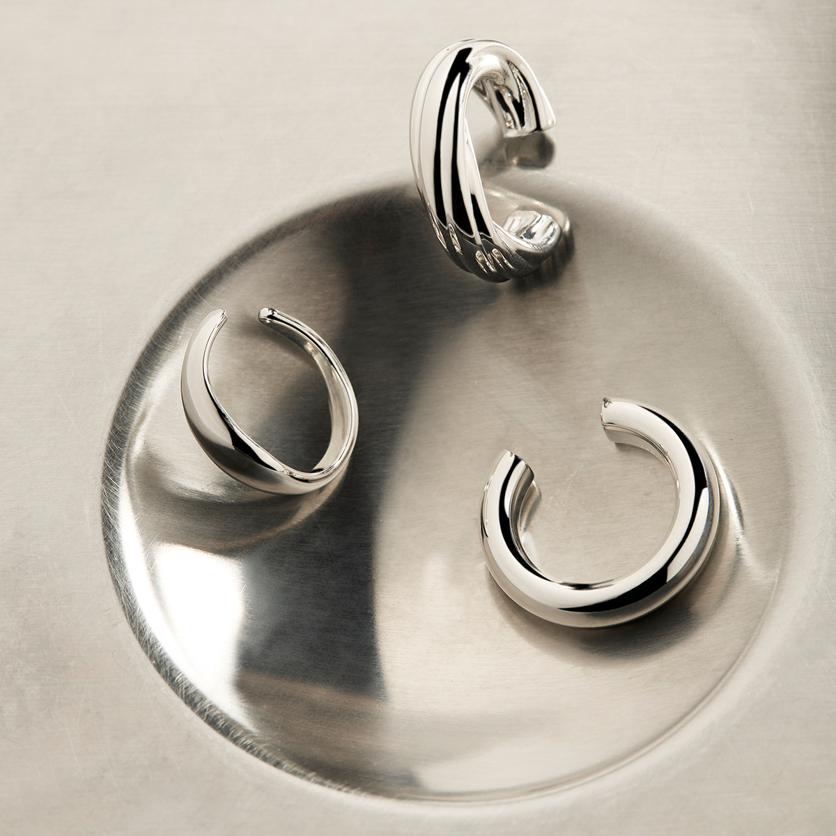 Silver Ear Cuff Earrings