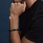 Band of Strength Men’s Plaited Leather and Steel Bracelet
