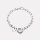 Sterling Silver Cuore Chain Link Bracelet (19cm)
