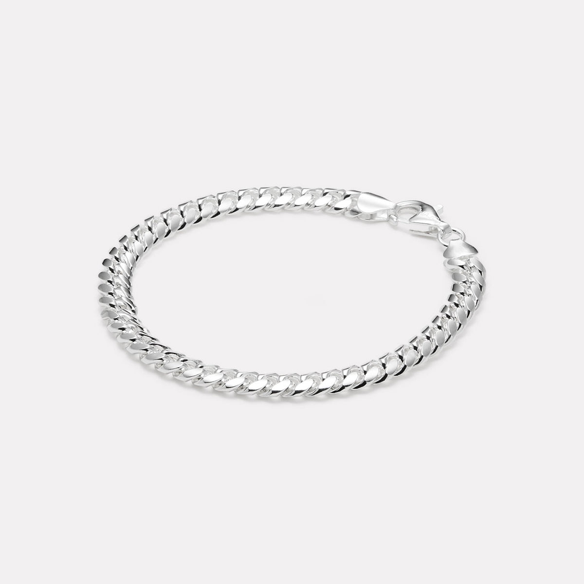 Sterling Silver Cuban Men's Silver Chain Bracelet