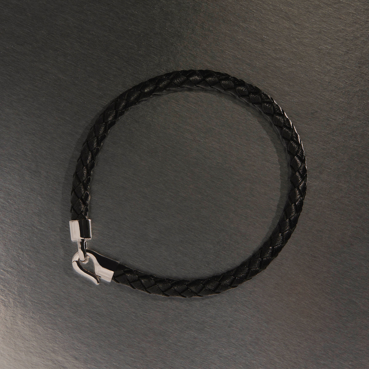 The Mariner Men’s Plaited Leather and Steel Bracelet