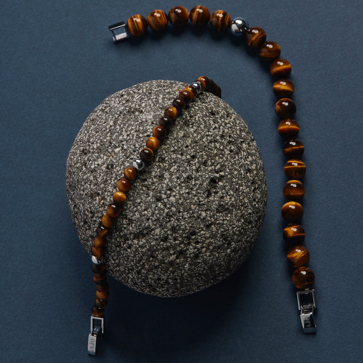Atlas Men's 10mm Beaded Tiger's Eye Bracelet
