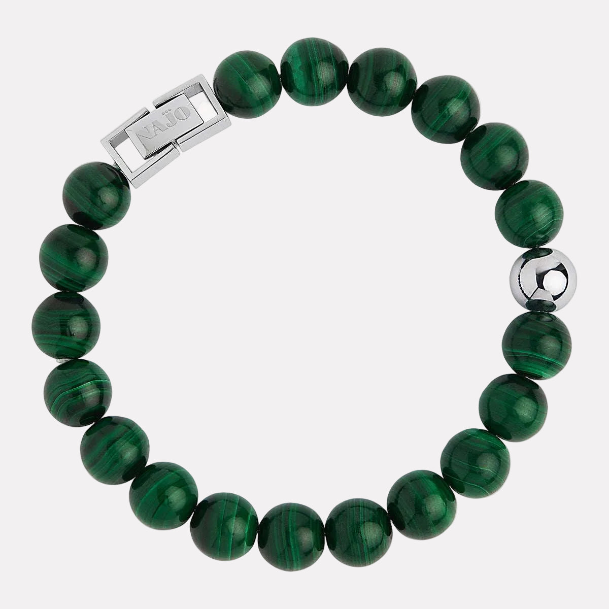 Atlas Men's 10mm Beaded Malachite Bracelet