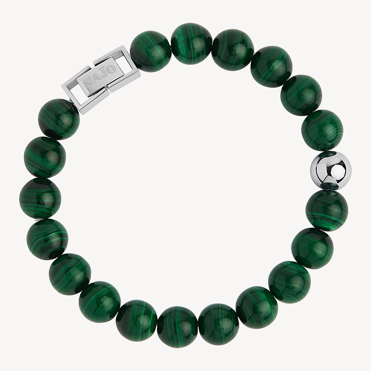 Atlas Men's 10mm Beaded Malachite Bracelet