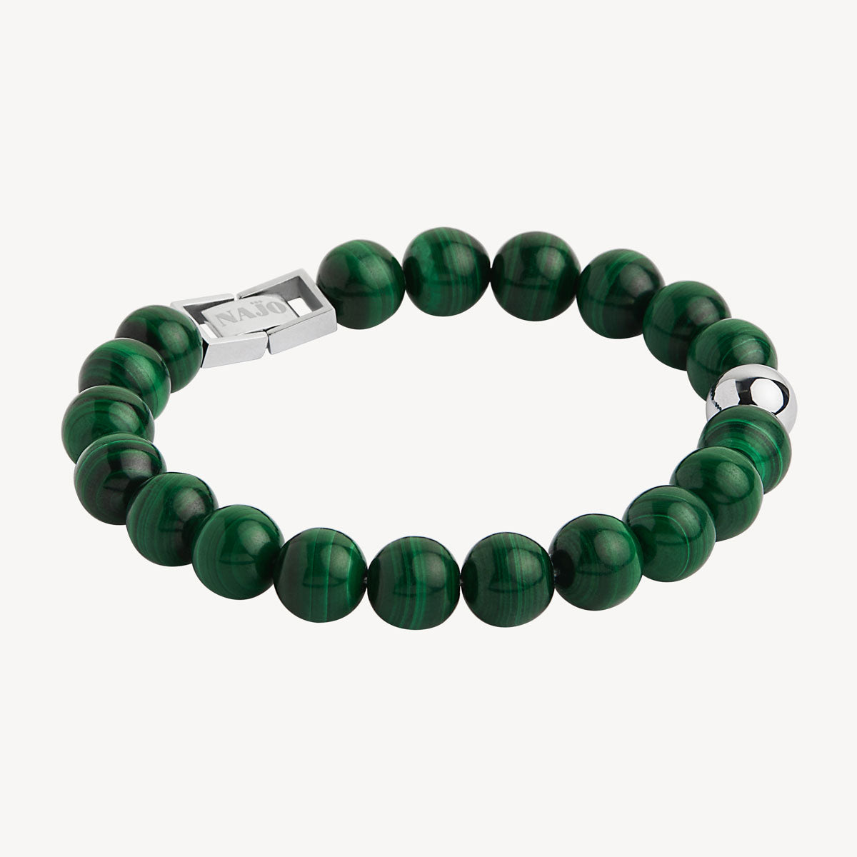Atlas Men's 10mm Beaded Malachite Bracelet