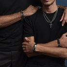 The Mariner Men’s Plaited Leather and Steel Bracelet