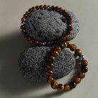 Apollo Men's 10mm Tiger's Eye Steel & Elasticised Bracelet