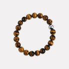 Apollo Men's 10mm Tiger's Eye Steel & Elasticised Bracelet