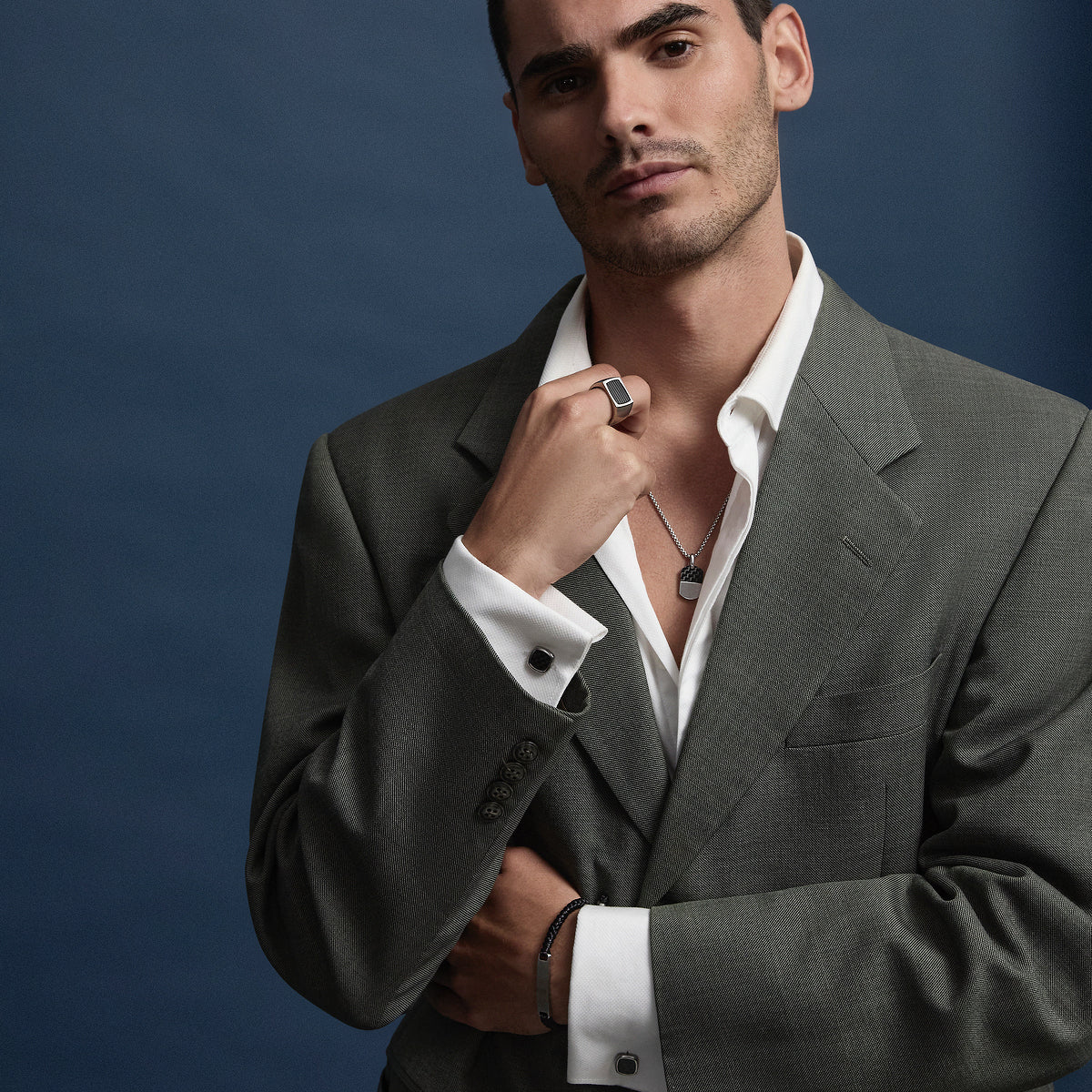 The Aviator Carbon Fibre and Steel Cufflinks