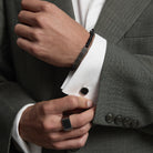 The Aviator Carbon Fibre and Steel Cufflinks