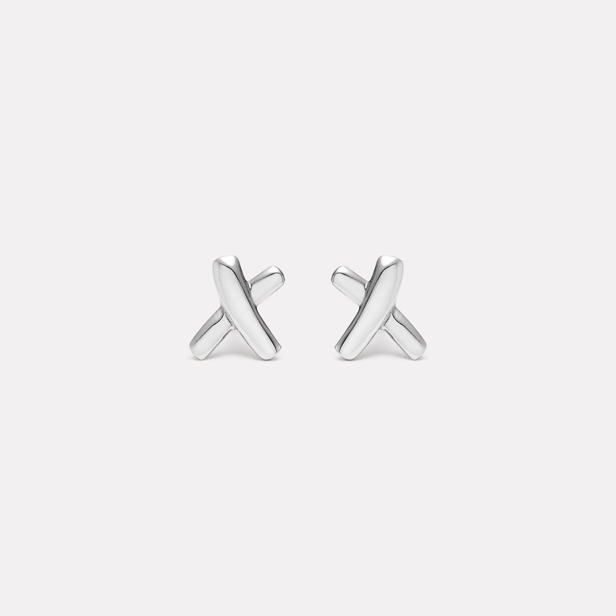 Sterling Silver Kiss Stud Earrings