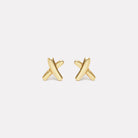 Yellow Gold Kiss Stud Earrings