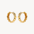 Yellow Gold Zippy Twist Huggie Earring