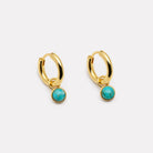 Yellow Gold Heavenly Turquoise Earrings