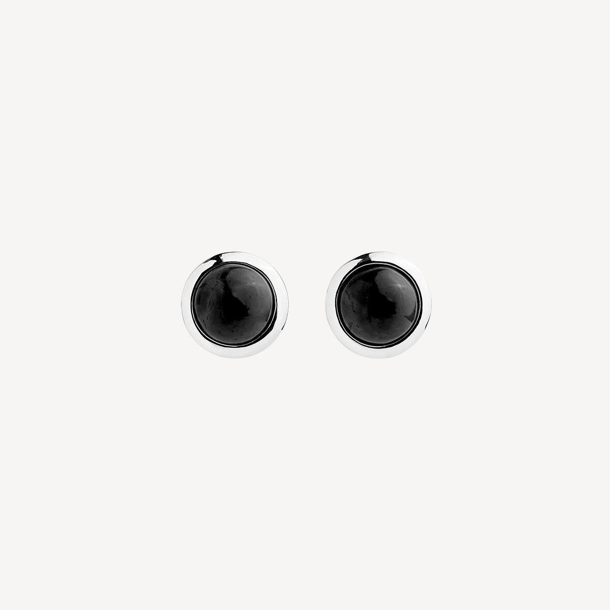 Sterling Silver Husk Onyx Stud Earring