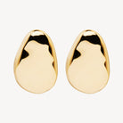 Yellow Gold Pebblestone Stud Earrings