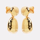 Yellow Gold Double Pebblet Stud Earrings
