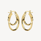 Yellow Gold Sea of Change Hoop Earrings