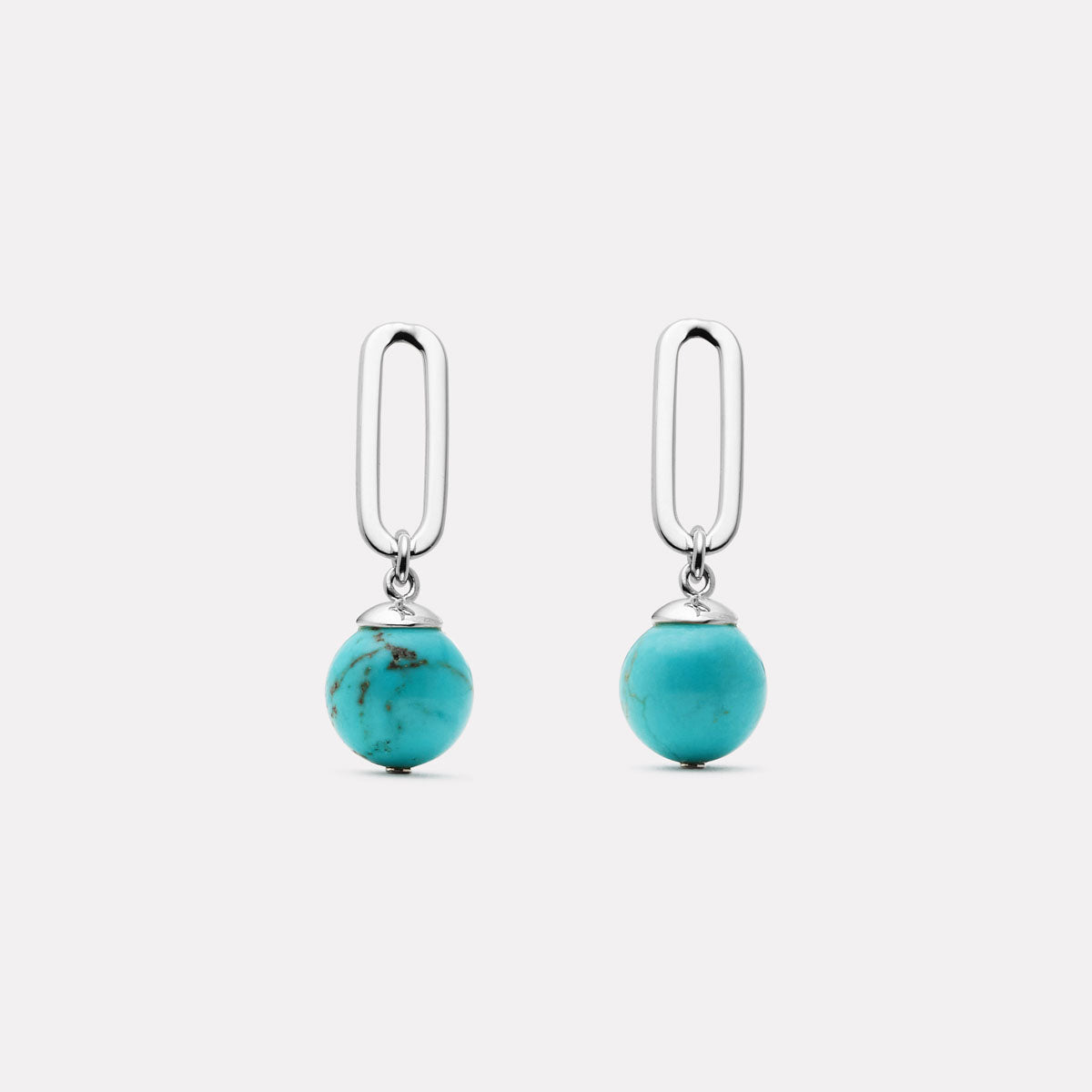 Sterling Silver The Enchantress Turquoise Drop Stud Earrings