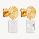 Sil Yell Gold Labyrinthe Two-Tone Earrings