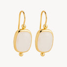 Yellow Gold Fleur Rainbow Moonstone Earrings