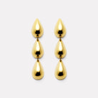 Yellow Gold Liora Triple Drop Stud Earrings